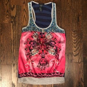 Beautiful unique silk blend tank top with sequins